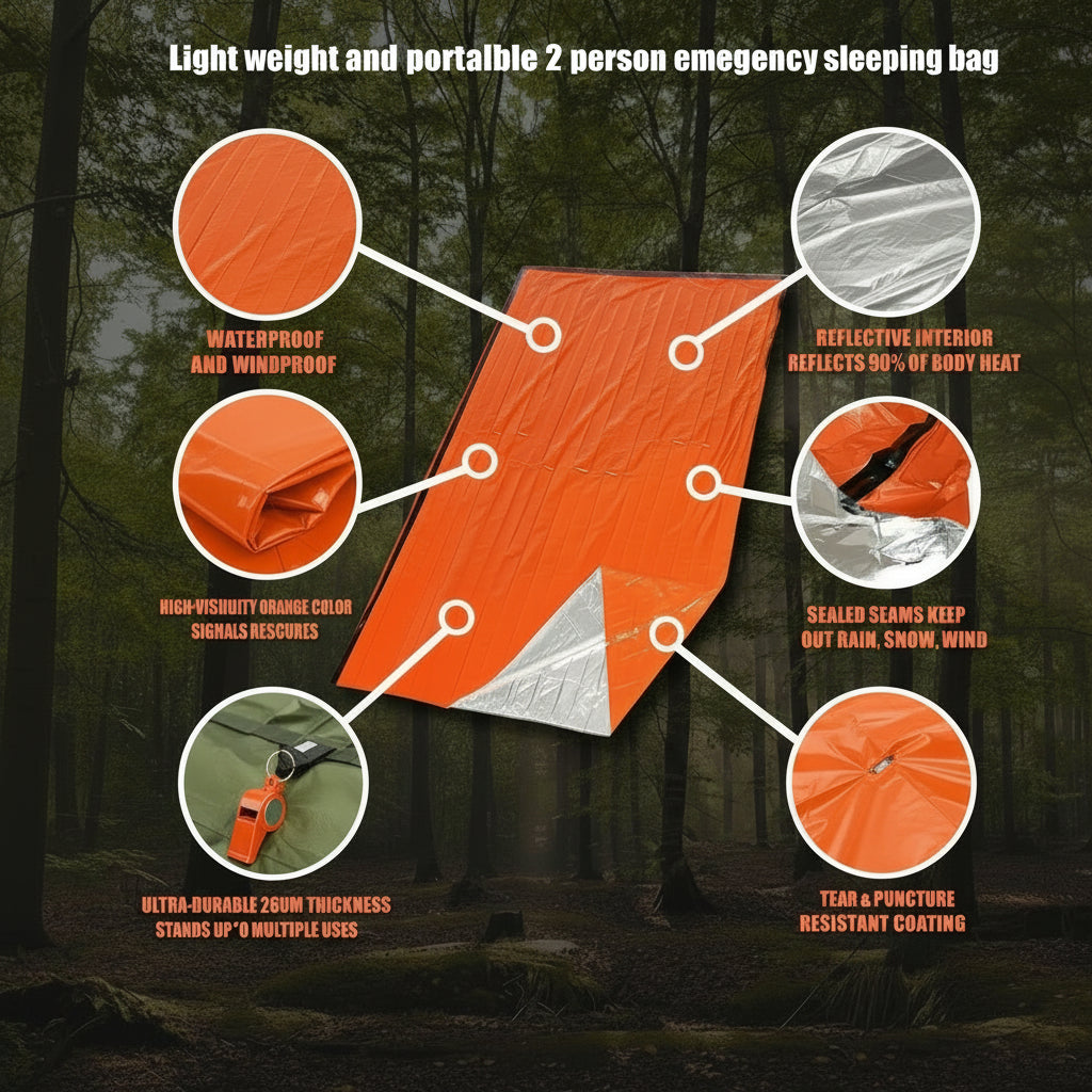 all the features of treknest emergency bivy blanket, thermal blanket